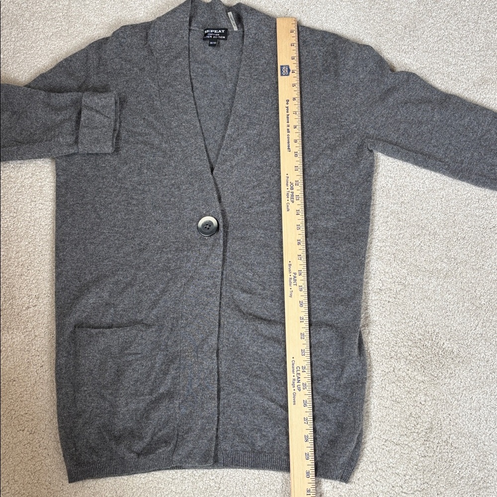 Repeat Cashmere Oversized Button Gray Cardigan Sw… - image 8